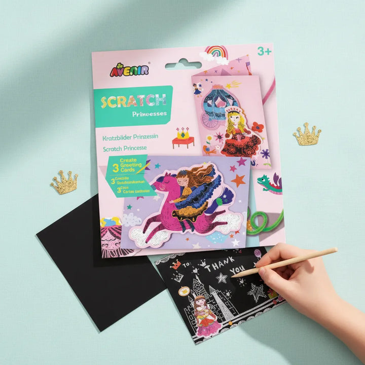 Set De Arte y Manualidades Para Raspar Tarjetas Princesas