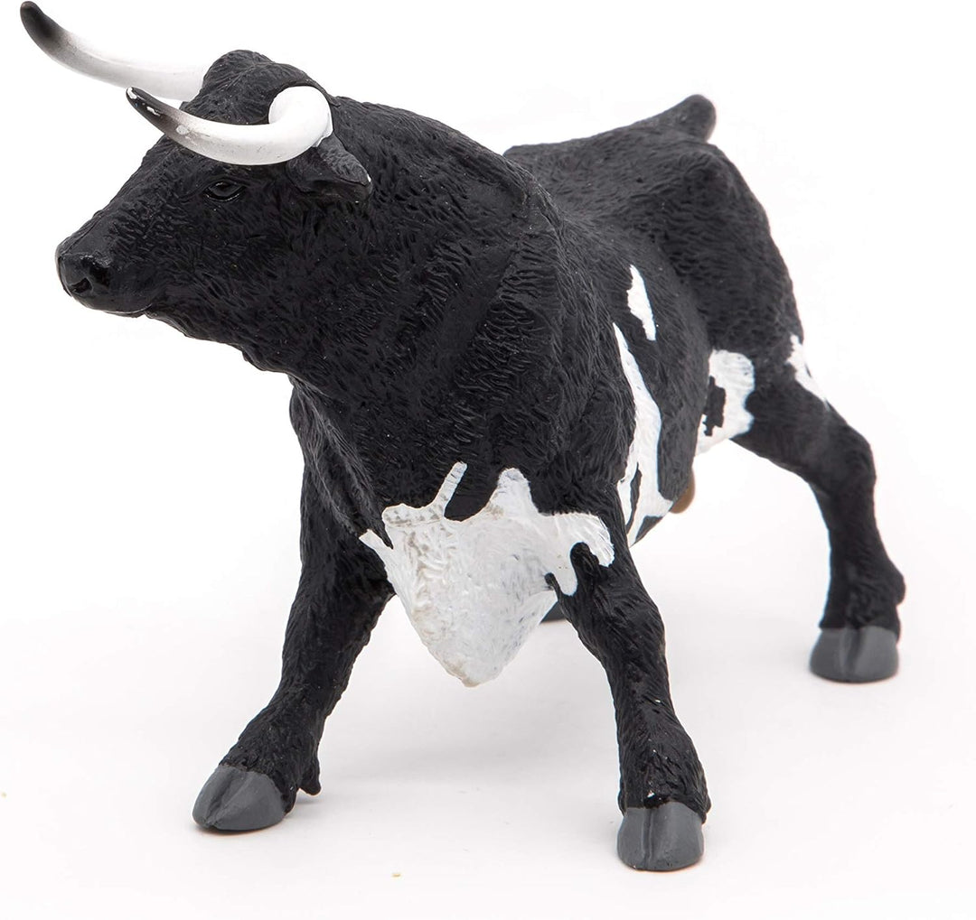 Figura Coleccionable Toro Español Negro Y Blanco Para Niños