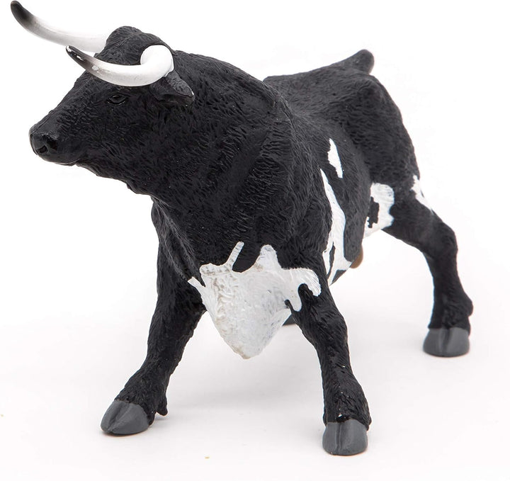 Figura Coleccionable Toro Español Negro Y Blanco Para Niños