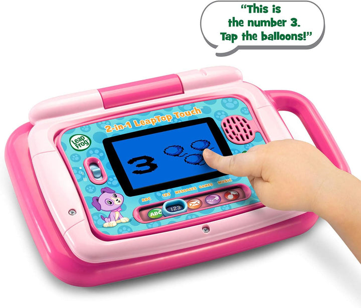 Juguete Laptop Educativa 2 En 1 Pantalla Táctil Rosado Niños
