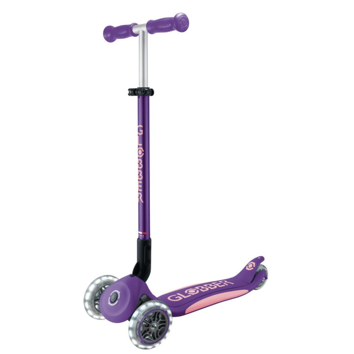 Patineta Primo Plus Lights Plegable Morado Para Niños