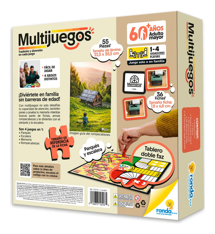 Juego De Mesa Multijuegos 4 En 1 Adultos Mayores