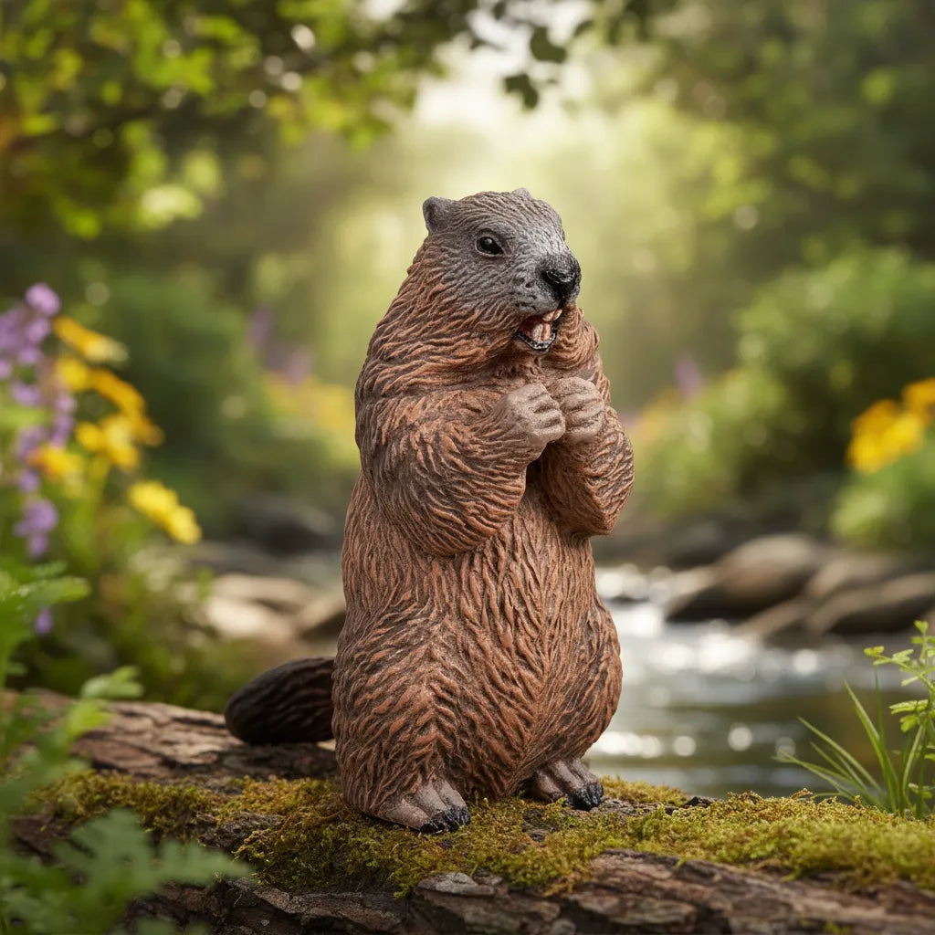 Figura coleccionables  Marmota Pintada A Mano