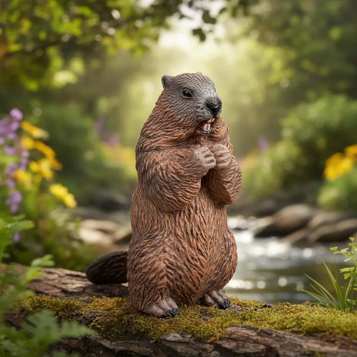 Figura coleccionables  Marmota Pintada A Mano