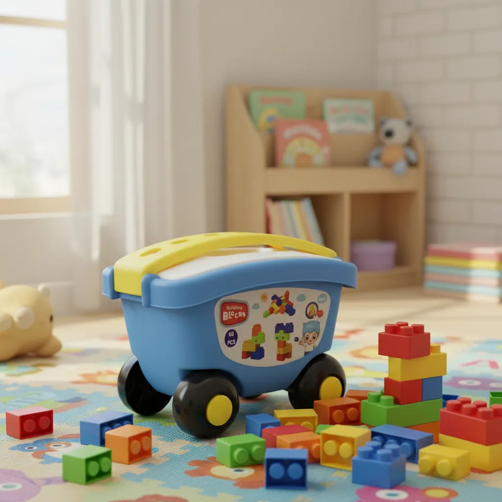 Juego Vagón Bloques Construcción 2 En 1 Niños