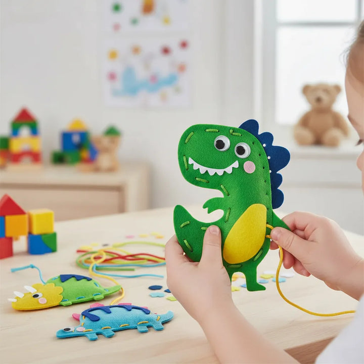 Set De Arte Y Manualidades Dinosaurios Tejidos Lv1