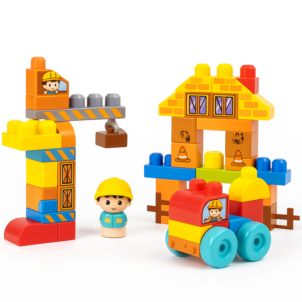 Juego Bloques Construcción 50 Piezas Niños