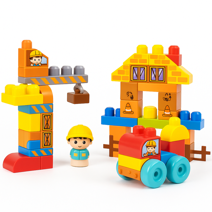 Juego Bloques Construcción 50 Piezas Niños