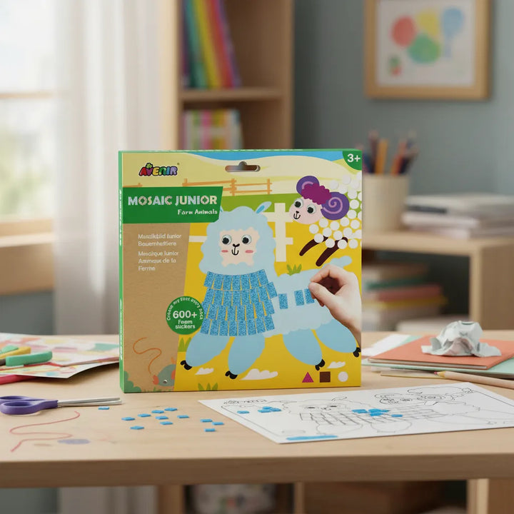 Set De Arte y Manualidades Mosaico Con Stickers Animales