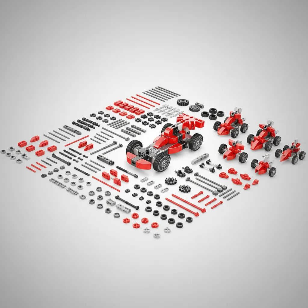 Juego De Construcción Carro Carreras 5 En 1