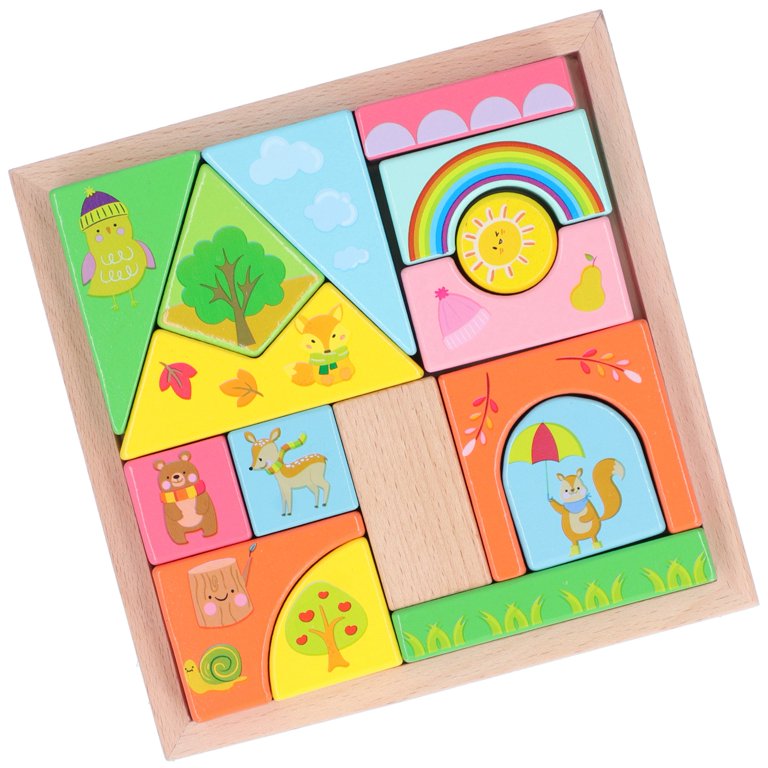 Juego Didáctico Bloques De Madera para Niños