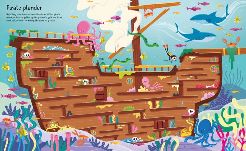 Libro Infantil Laberintos Bajo El Mar Para Niños