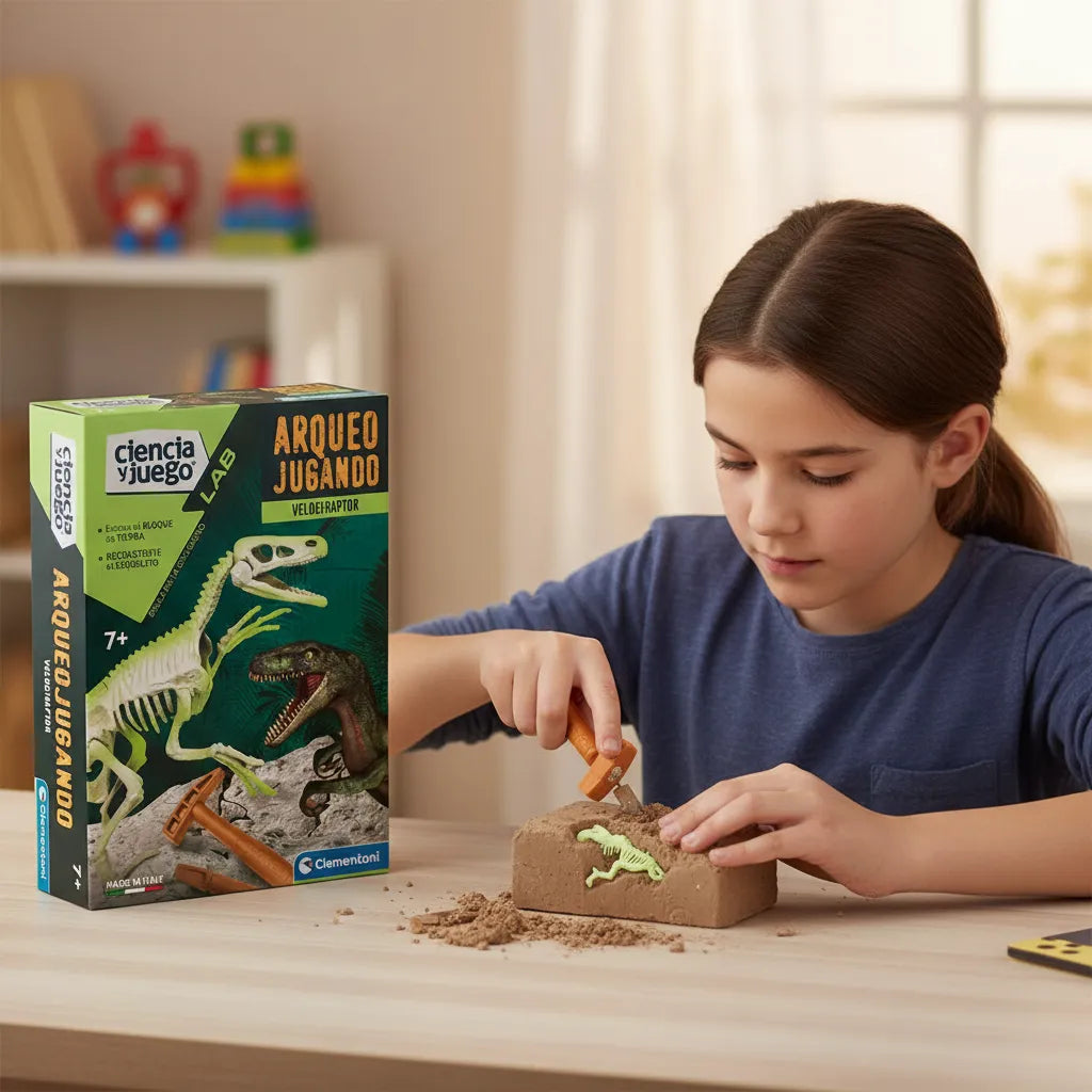Juego Didáctico Fósiles De Velociraptor Niños