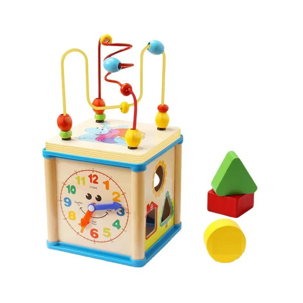 Juguete Cubo Didáctico Multifuncional En Madera Para Niños