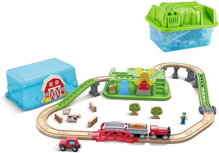 Juego De Construcción Trenes Y Granja Niños
