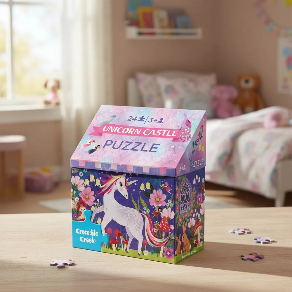 Rompecabezas Castillo Unicornio 24 Piezas Para Niños