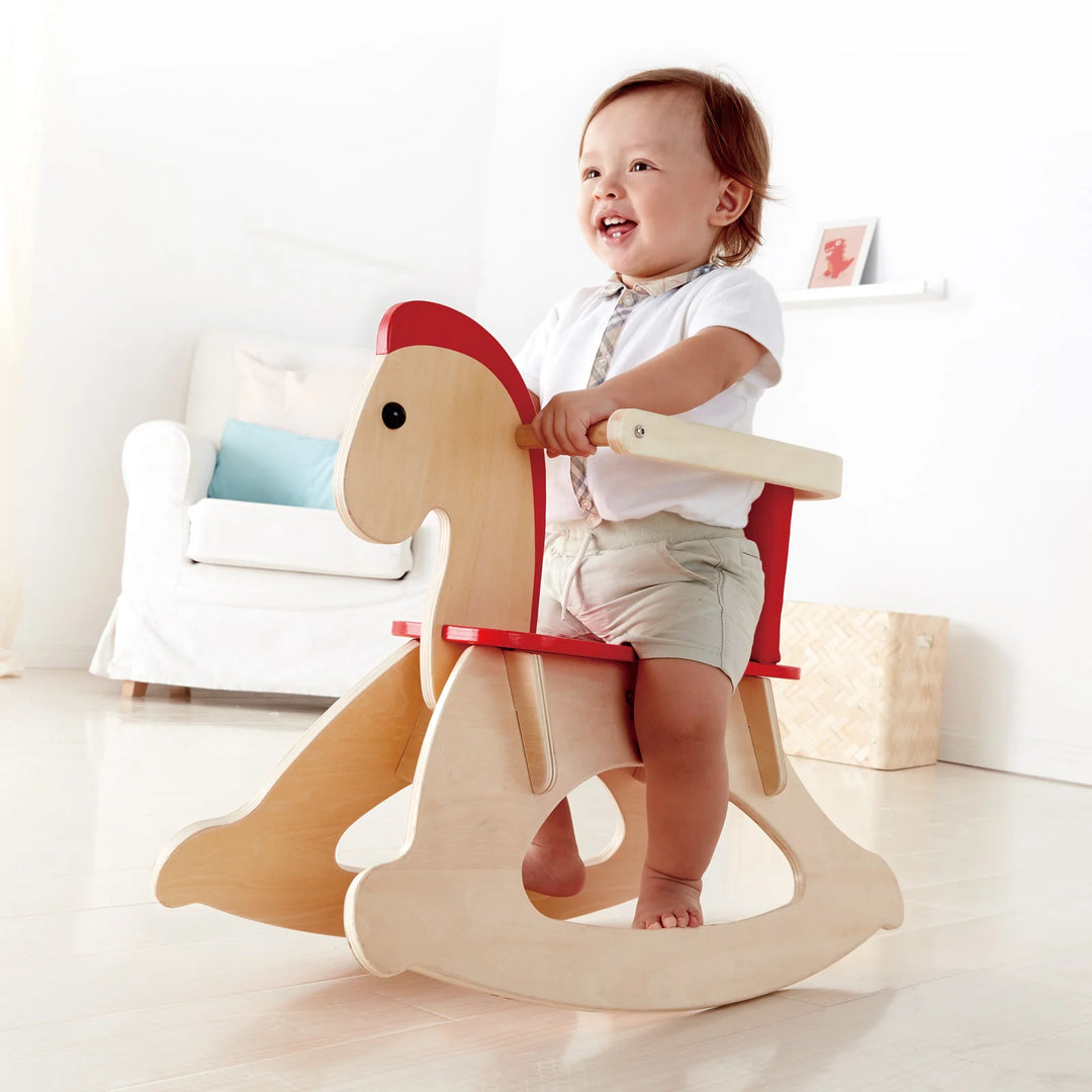 Juego Caballito Mecedora De Madera Para Niños