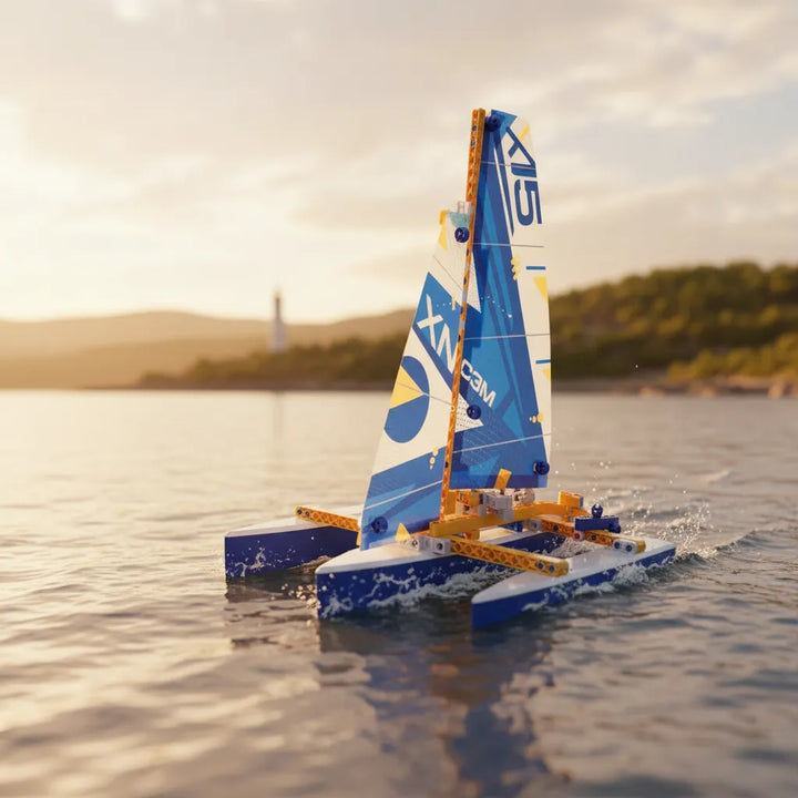 Juego Construcción Tipo Lego 10 Barcos STEM