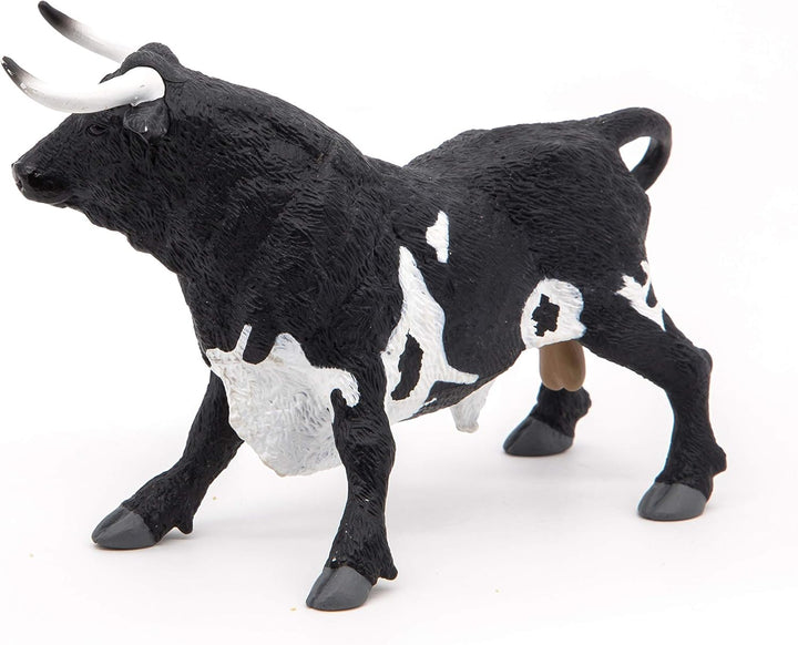 Figura Coleccionable Toro Español Negro Y Blanco Para Niños