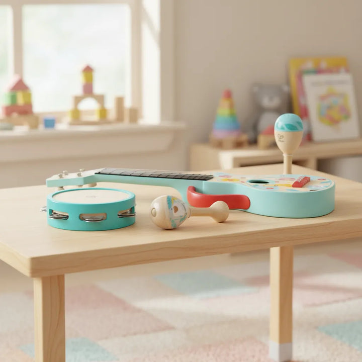 Juego Set  Musical 4 En 1 Madera Para Niños
