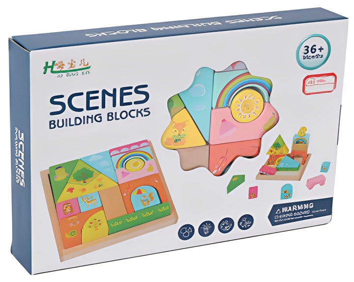 Juego Didáctico Bloques De Madera para Niños