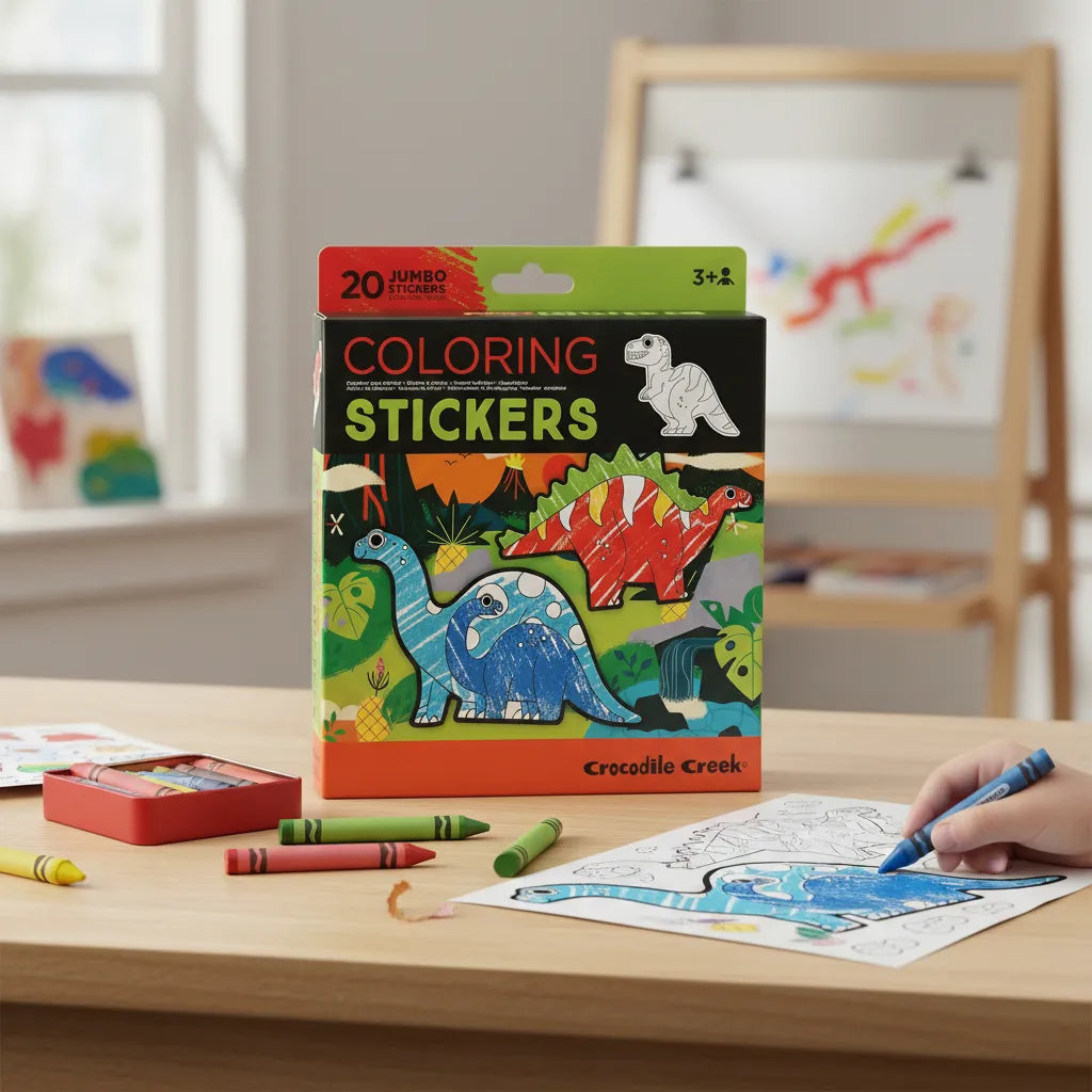 Set Stickers Para Colorear De Dinosaurios Niños