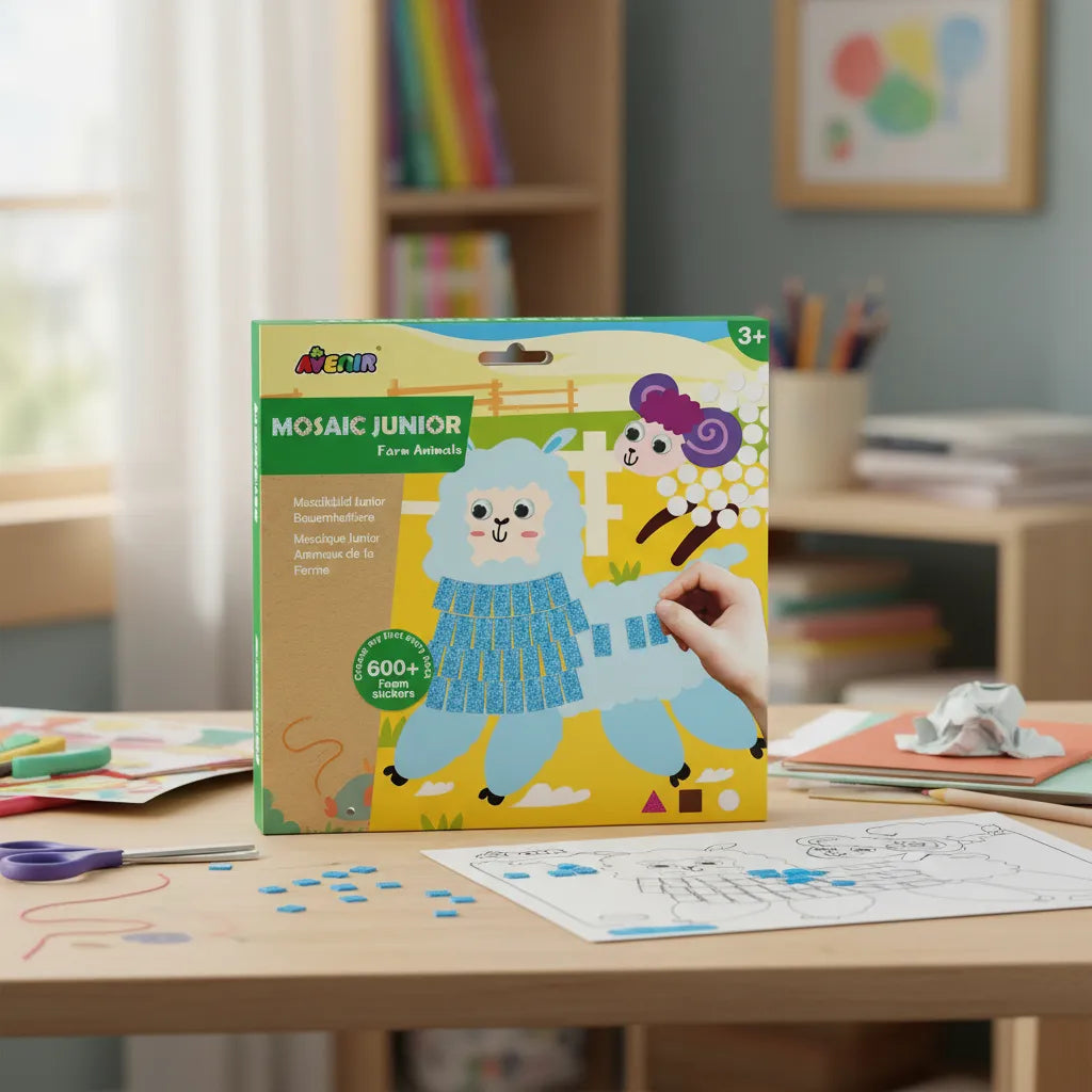 Set De Arte y Manualidades Mosaico Con Stickers Animales
