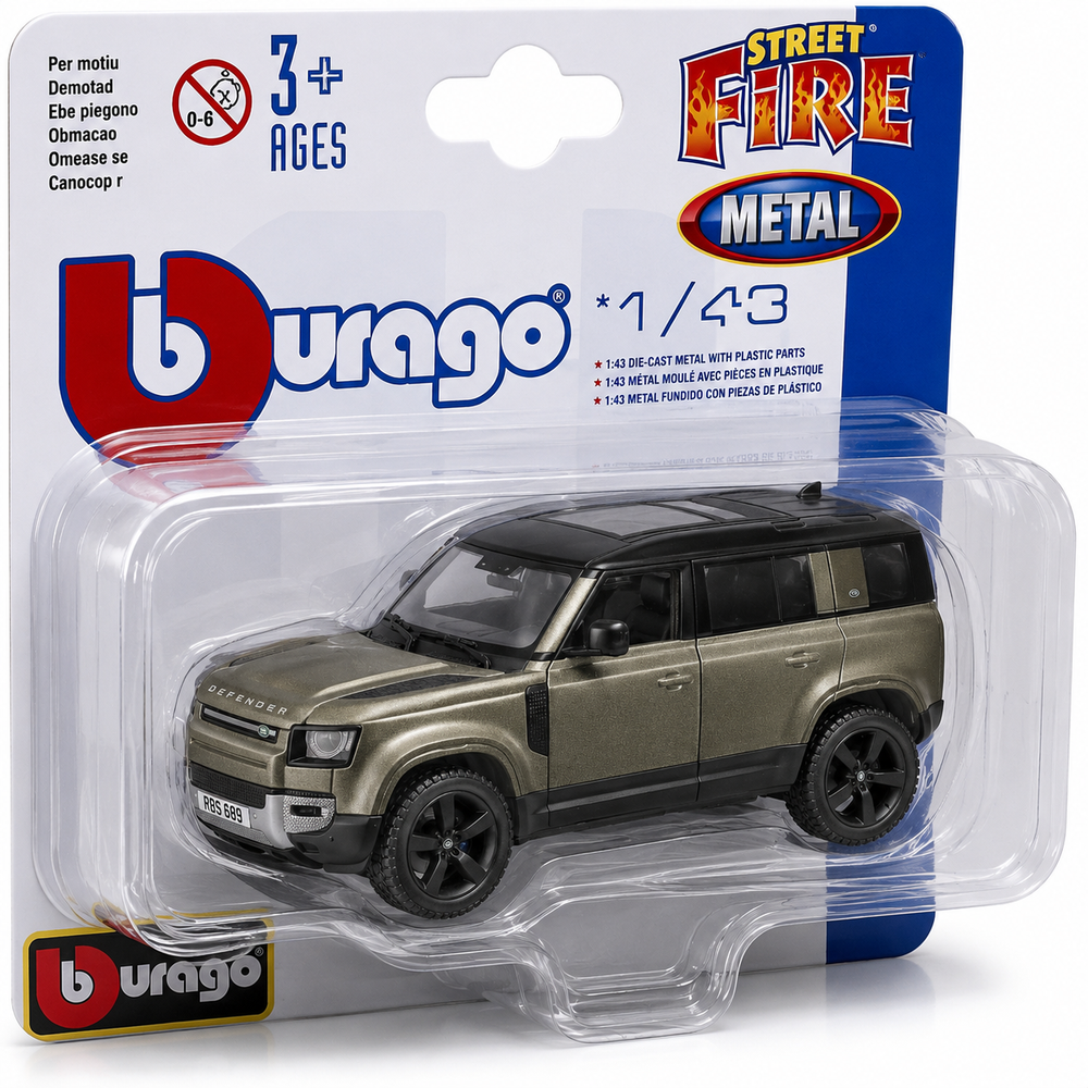 Carro Bburago A Escala 1:43 Land Rover Defender 110 Verde