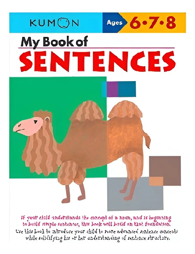 Libro Kumon My book of sentences para niños niñas