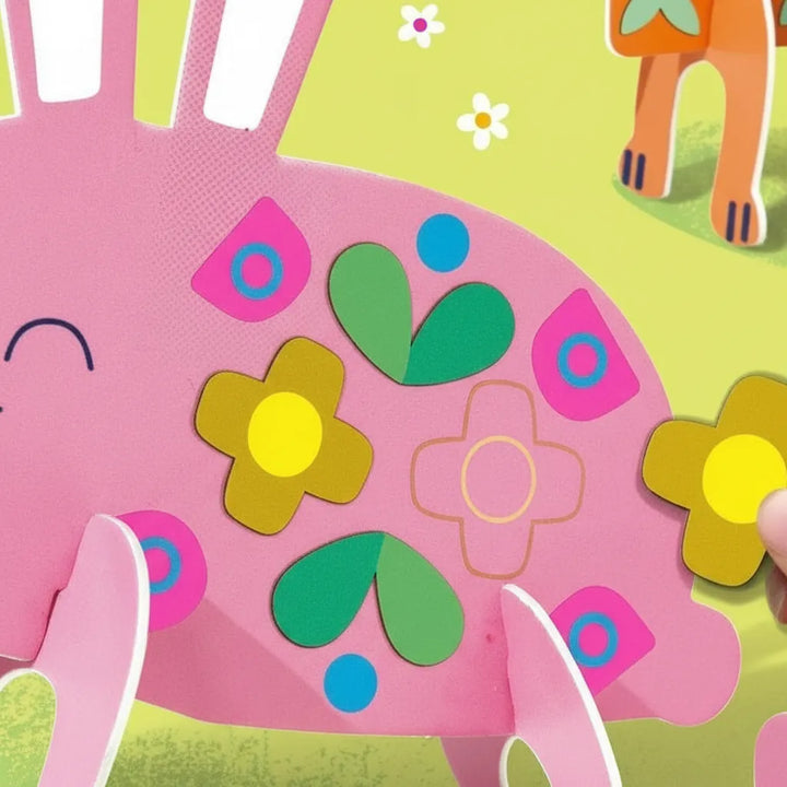 Set De Arte Y Manualidades Animales Del Jardin Con Stickers