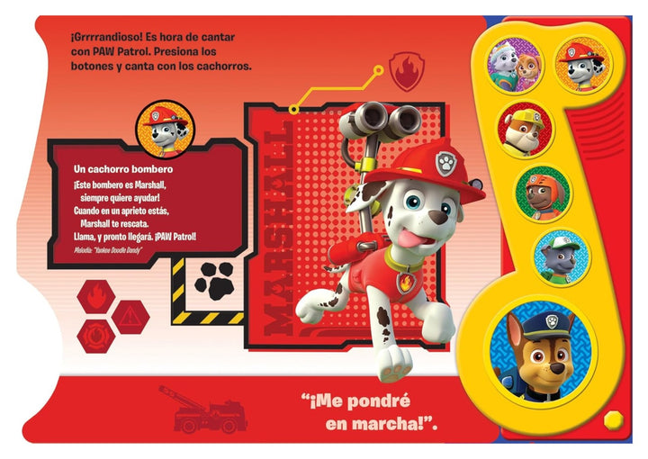 Libro Musical Con Canciones Paw Patrol Para Niños