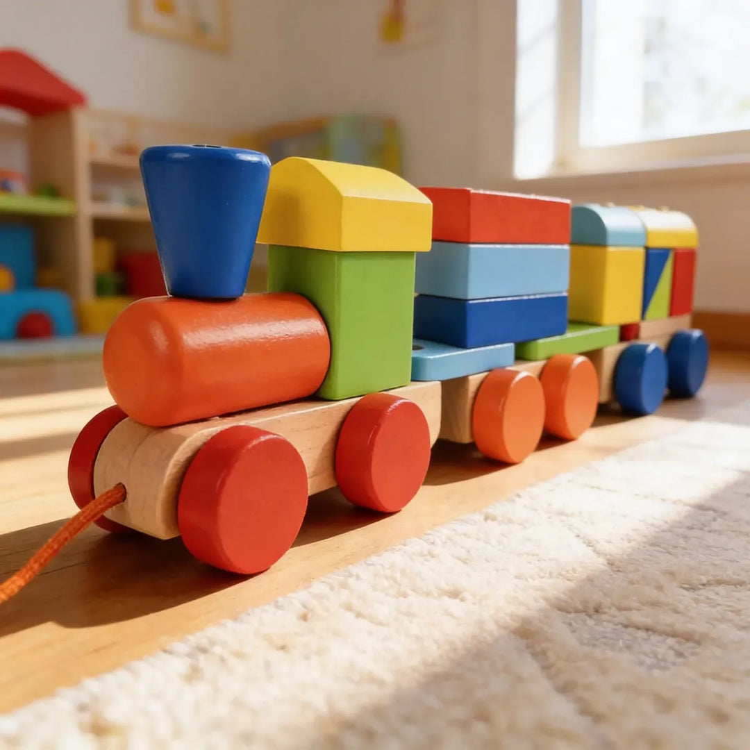 Juego Didáctico Tren De Madera Colores Para Niños