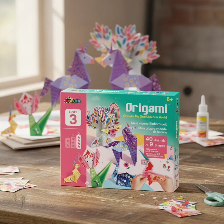 Set De Arte Y Manualidades Origami Unicornios Lv3