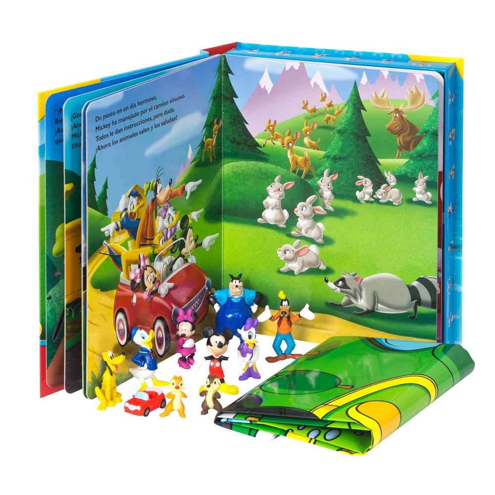 Libro Infantil Mickey Mouse 10 Figuras Y Tapete