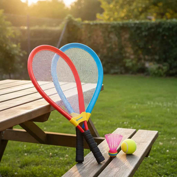 Set De Raquetas Grande De Tenis Y Bádminton