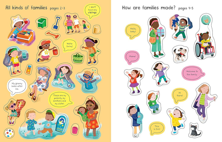 Libro Didáctico Primer Libro Pegatinas Familias Para Niños