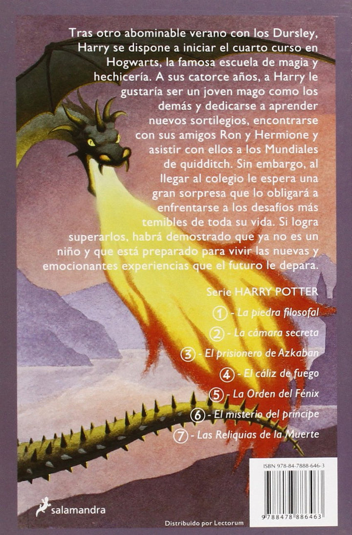 Libro Harry Potter Y El Cáliz De Fuego Niños