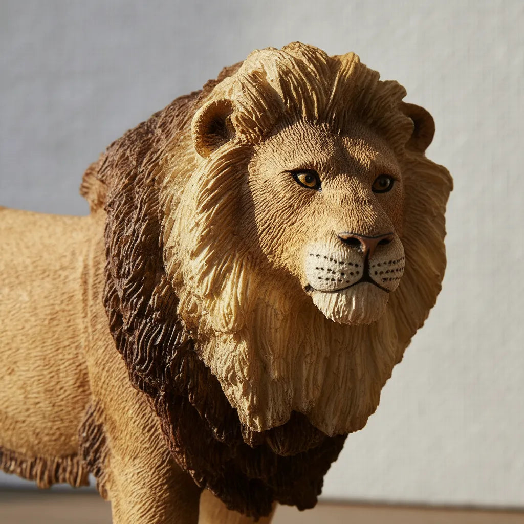 Figura Animales Leon Pintada A Mano