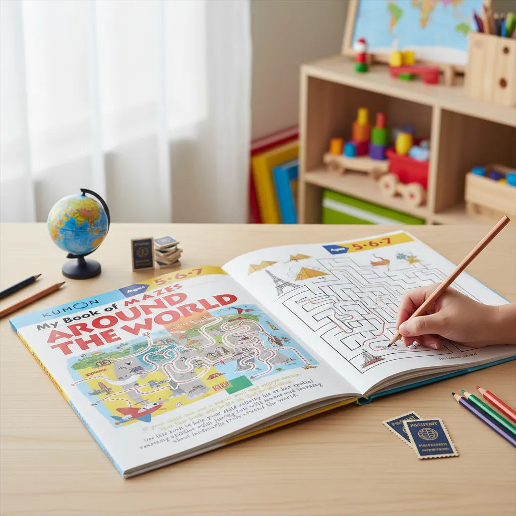 Libro Kumon My Book of Mazes Around the World para niños