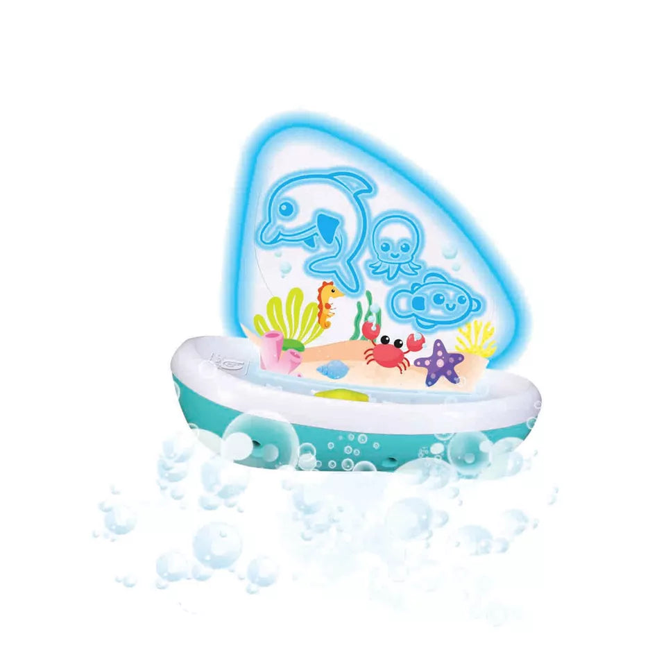 Juguete Para El Baño Barco Con Luces Niños