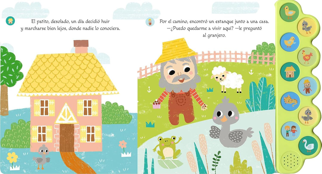 Libro Didáctico Cuento El Patito Feo Con Sonido Niños