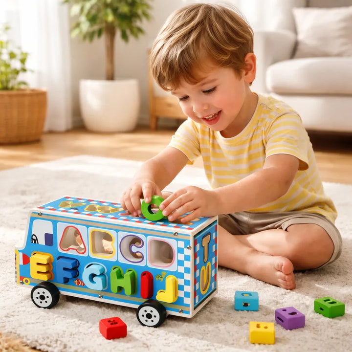 Bus Multifuncional Para Encajar En Madera Para Niños