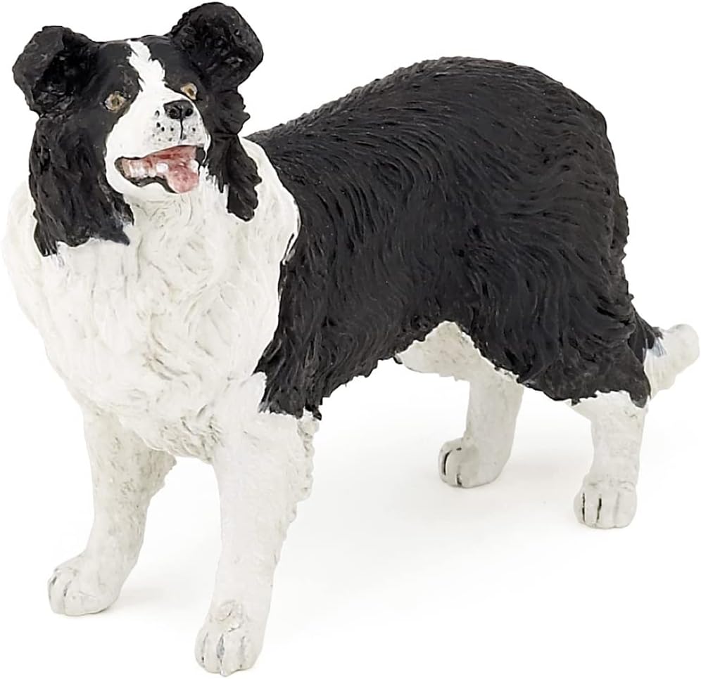 Figura Coleccionable Perro Border Collie Pintada A Mano