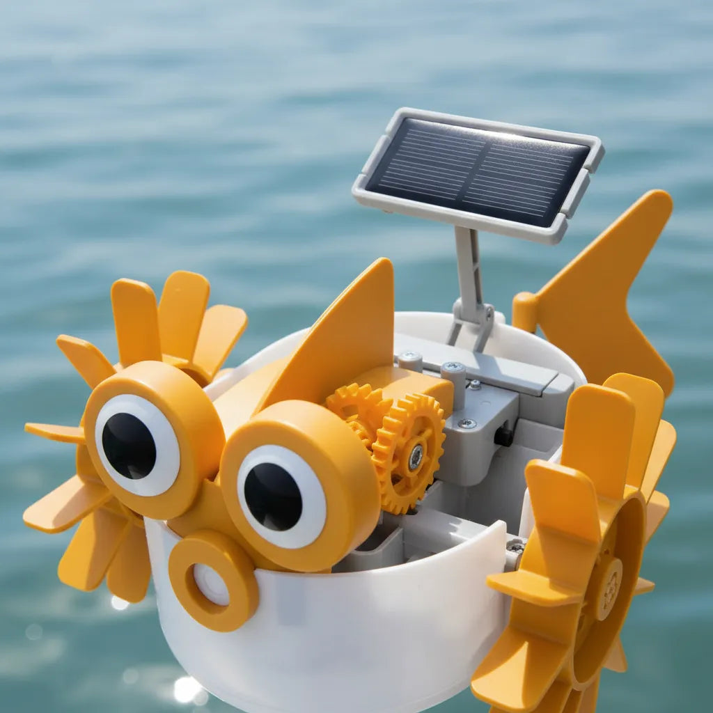 Experimento de juguete :  Robot acuático solar