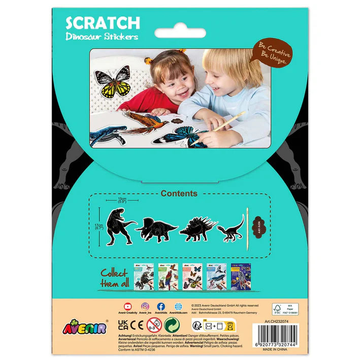 Juego Stickers Dinosaurios Para Rascar Niños