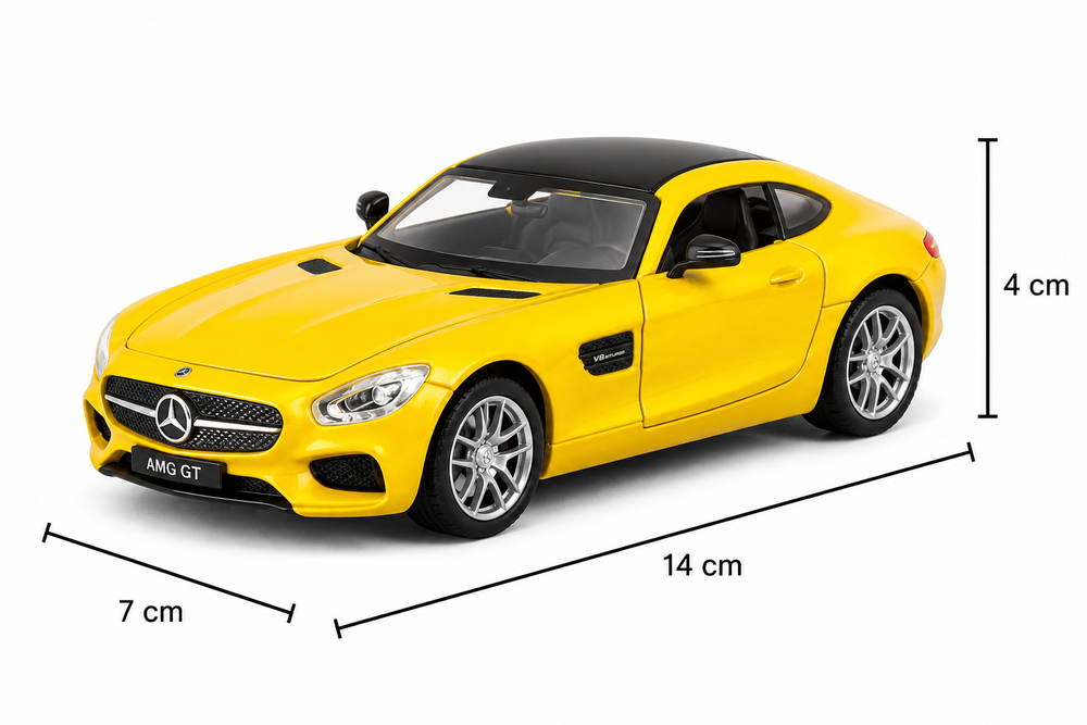 Carro Coleccionable A Escala 1/32 Mercedes-amg Gt Amarillo