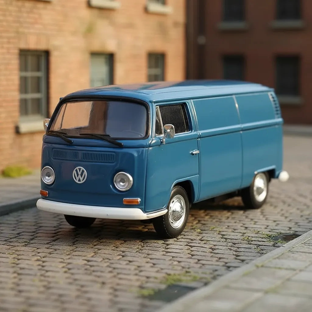 Carro A Escala 1:36 Volkswagen Type 2 Panel Van 1971 Azul