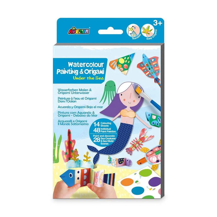 Set Acuarela Y Origami Bajo El Mar Para Niños