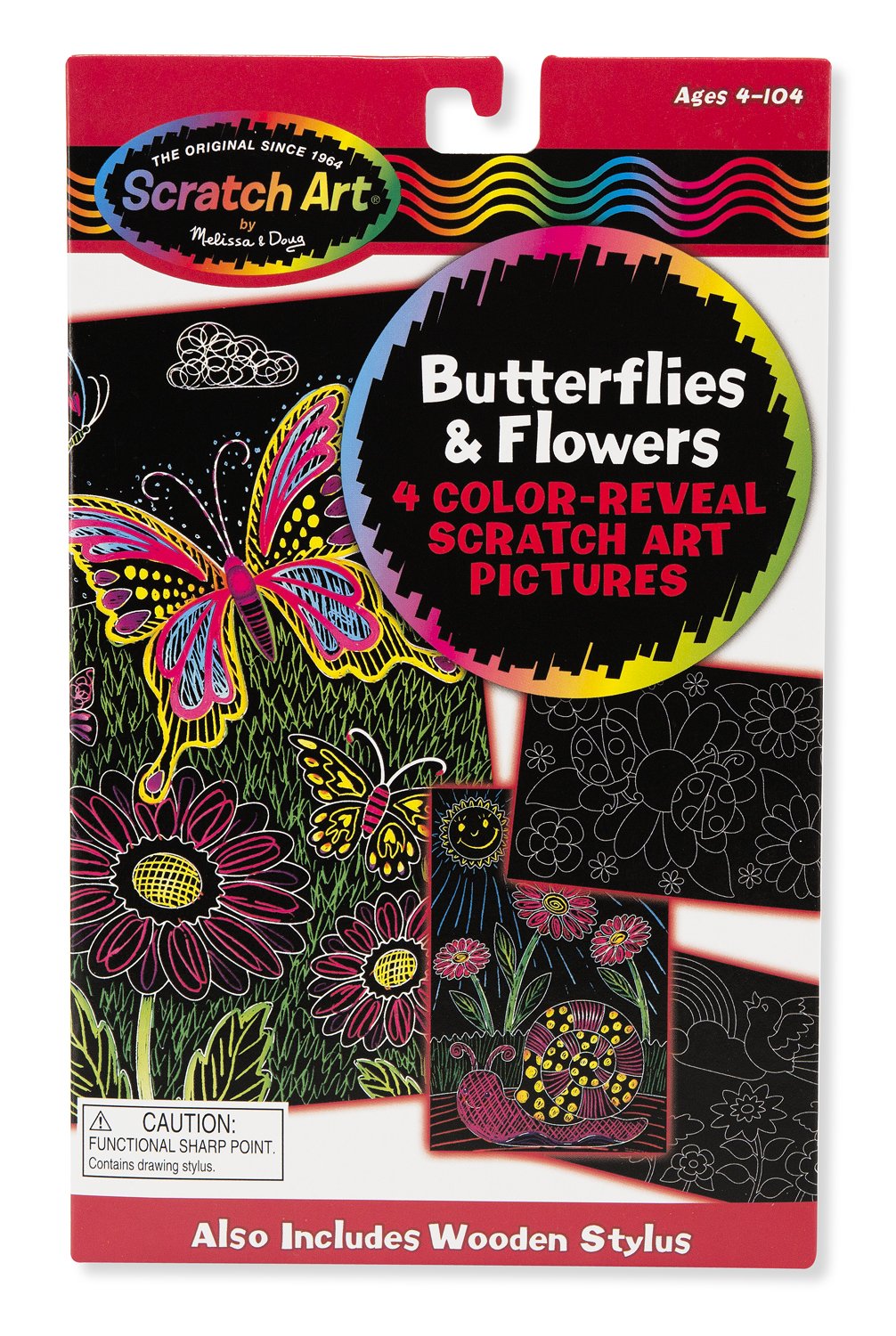 Libro Creativo Scratch Flores Y Mariposas Para Niños