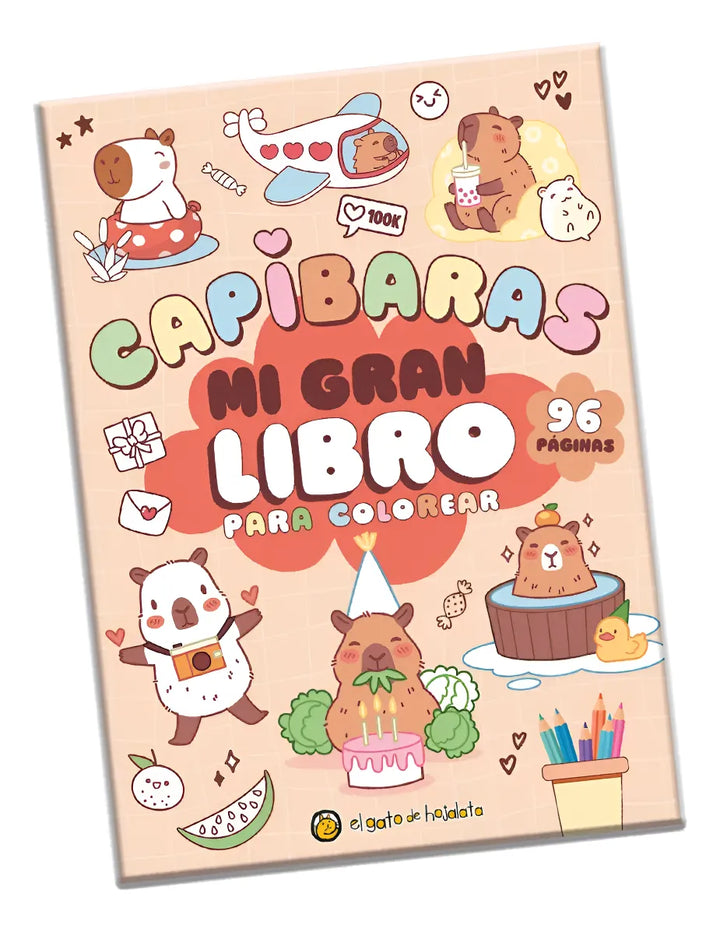 Libro Para Colorear Diseño Capibaras Para Niños